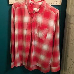 Flannel print button down